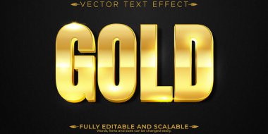 Altın renkli metin efekti, düzenlenebilir zengin lüks yazı tipi tarzı