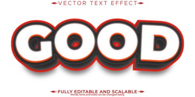 Çizgi film iyi metin efekti, düzenlenebilir kalın modern metin biçimi