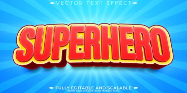 Süper kahraman metin efekti, düzenlenebilir çizgi film ve komik metin tarzı