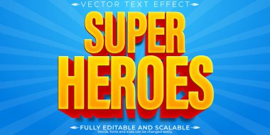 Süper kahraman metin efekti, düzenlenebilir çizgi film ve komik metin tarzı