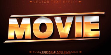 Film metin efekti, düzenlenebilir parlak ve destansı metin biçimi