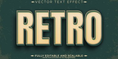 Retro, klasik metin efekti, düzenlenebilir 70 'ler ve 80' ler metin biçimi