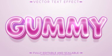 Şeker metin efekti, düzenlenebilir sakız ve waffle metin biçimi