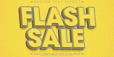 Flash Satış metin efekti, düzenlenebilir indirim ve metin biçimi