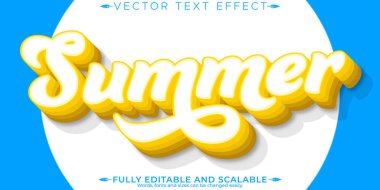 Yaz metni efekti, düzenlenebilir plaj ve seyahat tarzı