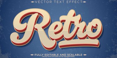 Retro, klasik metin efekti, düzenlenebilir 70 'ler ve 80' ler metin biçimi