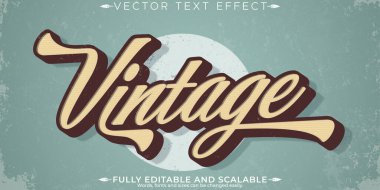 Retro, klasik metin efekti, düzenlenebilir 70 'ler ve 80' ler metin biçimi