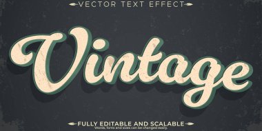 Retro, klasik metin efekti, düzenlenebilir 70 'ler ve 80' ler metin biçimi