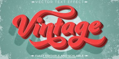 Retro, klasik metin efekti, düzenlenebilir 70 'ler ve 80' ler metin biçimi