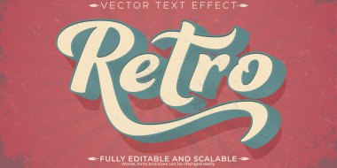 Retro, klasik metin efekti, düzenlenebilir 70 'ler ve 80' ler metin biçimi