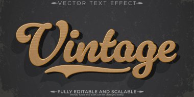 Retro, klasik metin efekti, düzenlenebilir 70 'ler ve 80' ler metin biçimi