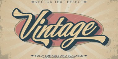 Retro, klasik metin efekti, düzenlenebilir 70 'ler ve 80' ler metin biçimi