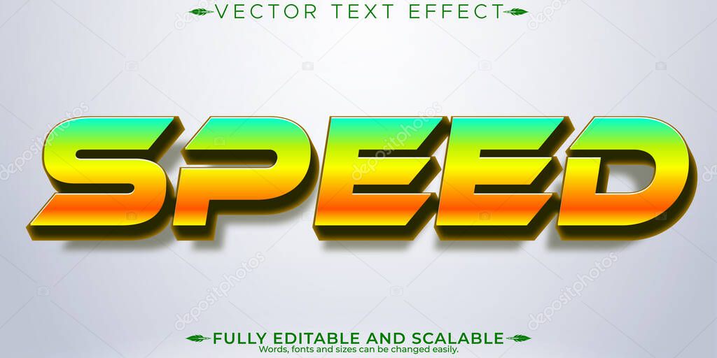 Editable text effect speed, 3d racer and fast font style