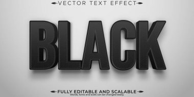 Kara Cuma metin efekti şablonu, düzenlenebilir satış ve moda teksi