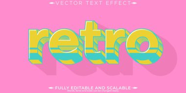 Retro, klasik metin efekti, düzenlenebilir 70 'ler ve 80' ler metin biçimi