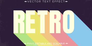 Retro, klasik metin efekti, düzenlenebilir 70 'ler ve 80' ler metin biçimi