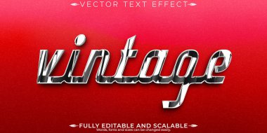 Klasik araba metin efekti, düzenlenebilir 70 'ler ve 80' ler metin biçimi