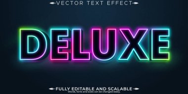 Deluxe neon düzenlenebilir metin efekti, parlak ve neon metin tarzı