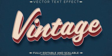 Retro, klasik metin efekti, düzenlenebilir 70 'ler ve 80' ler metin biçimi