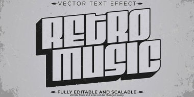 Retro, klasik metin efekti, düzenlenebilir 70 'ler ve 80' ler metin biçimi