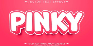 Pinky metin efekti, düzenlenebilir yumuşak ve kız metin tarzı