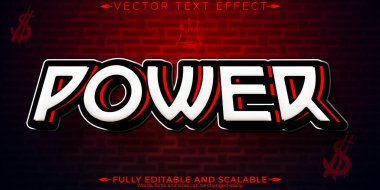 Güç Kahramanı metin efekti, düzenlenebilir çizgi film ve savaşçı yazı tipi tarzı