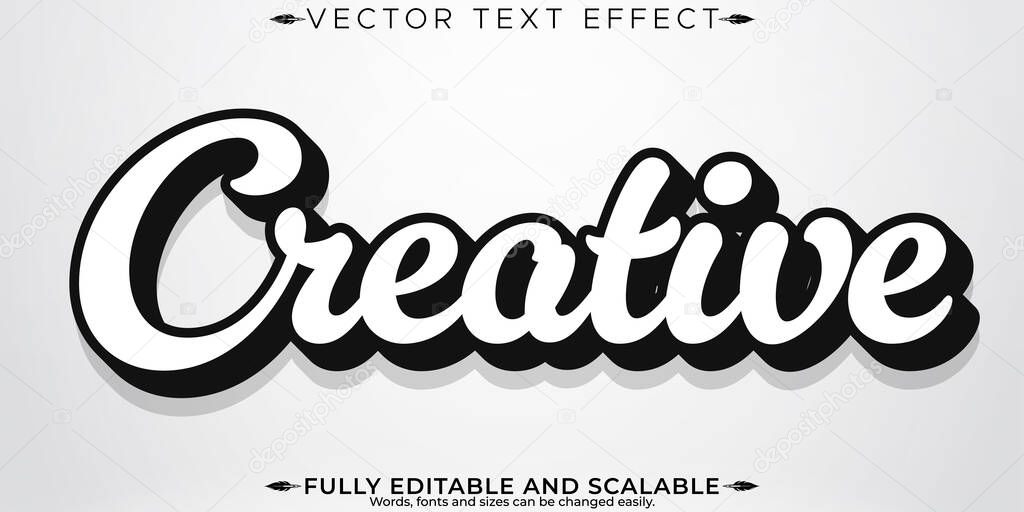 Editable text effect modern, 3d creative and minimal font style