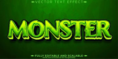 Canavar metin efekti, düzenlenebilir korku ve korkunç yazı tipi