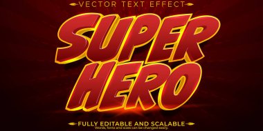 Süper kahraman metin efekti, düzenlenebilir oyun ve film metin biçimi