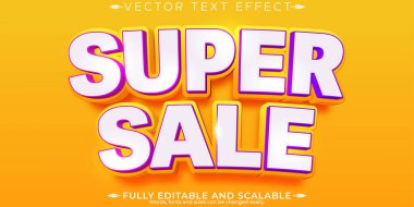 Süper satış metni efekti, düzenlenebilir indirim ve metin biçimi