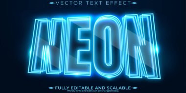 Neon metin efekti, düzenlenebilir kulüp ve parlayan metin biçimi