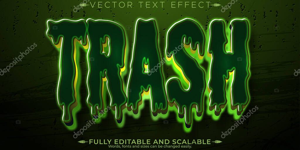 Trash editable text effect, rubbish text style