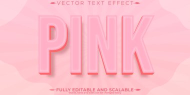 Pembe metin efekti, düzenlenebilir kız ve gül metin biçimi
