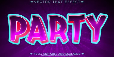 Parti metin efekti, düzenlenebilir müzik ve disko özelleştirilebilir yazı tipi st