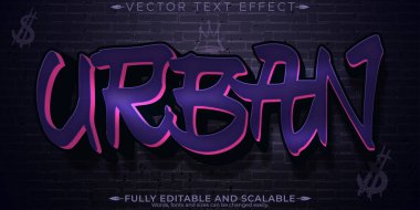 Graffiti metin efekti, düzenlenebilir sprey ve sokak metni tarzı