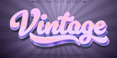 Retro etiket metin efekti, düzenlenebilir 70 'ler ve 80' ler metin biçimi