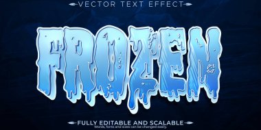 Buz donmuş metin efekti, düzenlenebilir buzdağı ve kar metni biçimi