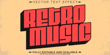 Retro, klasik metin efekti, düzenlenebilir 70 'ler ve 80' ler metin biçimi