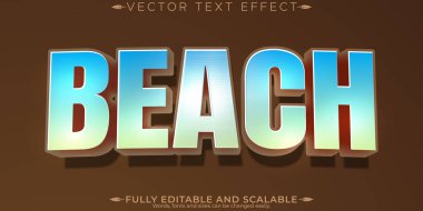 Plaj metin efekti, düzenlenebilir kıyı ve tropikal özelleştirilebilir yazı tipi