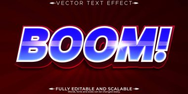 Çizgi film metin efekti, düzenlenebilir patlama ve komik özelleştirilebilir yazı tipleri