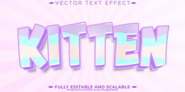 Kedicik metin efekti, düzenlenebilir kedi ve oynak kişiselleştirilebilir yazı tipleri
