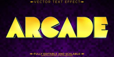 Arcade 80 metin efekti, düzenlenebilir retro gelecek ve siber uzay te