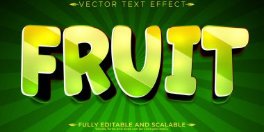 Meyve metin efekti, düzenlenebilir meyve ve sulu kişiselleştirilebilir yazı tipleri