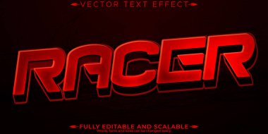 Yarışçı metin efekti, düzenlenebilir hızcı ve hızlı özelleştirilebilir yazı tipi