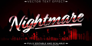 Korku filmi metin efekti, düzenlenebilir vintage ve korkutucu metin biçimi