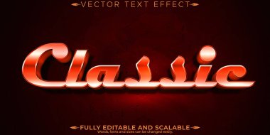 Klasik araba metin efekti, düzenlenebilir 70 'ler ve 80' ler metin biçimi