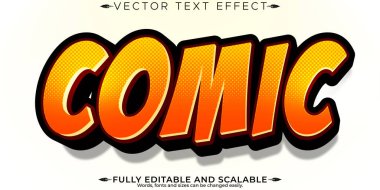 Pop sanat metni efekti, düzenlenebilir canlı ve simgesel özelleştirilebilir fo