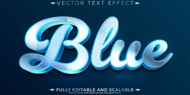 Mavi metin efekti, düzenlenebilir renk ve sakin kişiselleştirilebilir yazı tipi st