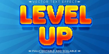 Arcade game text effect, editable gaming and retro customizable  clipart