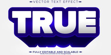 Gerçek cesur metin efekti, düzenlenebilir modern ve poster tarzı